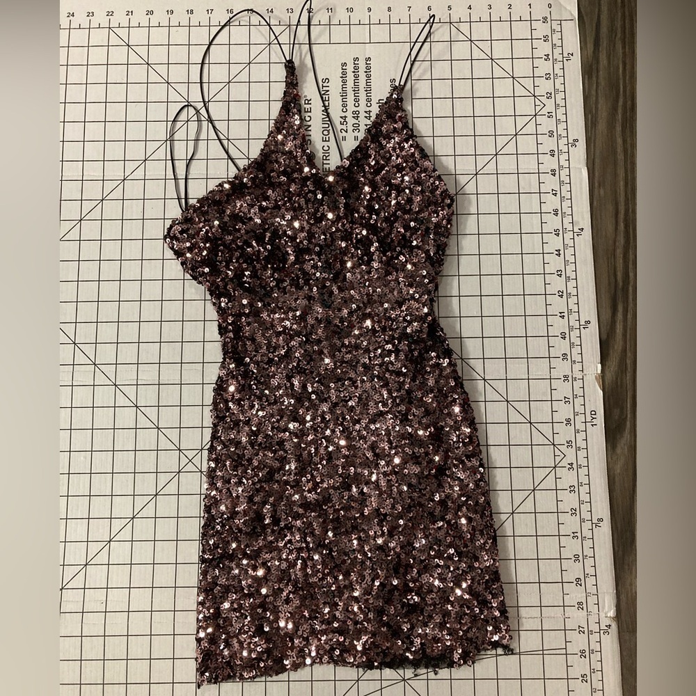 NWT Astr Bronze Sequined Dress Size Small